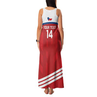 Custom Czech Republic Football Family Matching Tank Maxi Dress and Hawaiian Shirt Go Czechia - Sporty Style - Wonder Print Shop