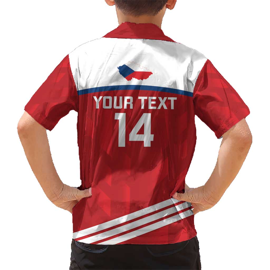 Custom Czech Republic Football Kid Hawaiian Shirt Go Czechia - Sporty Style - Wonder Print Shop