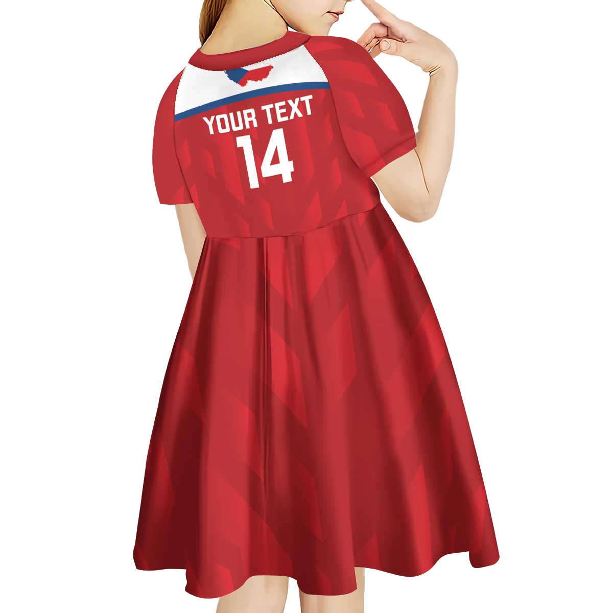 Custom Czech Republic Football Kid Short Sleeve Dress Go Czechia - Sporty Style - Wonder Print Shop