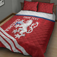 Custom Czech Republic Football Quilt Bed Set Go Czechia - Sporty Style - Wonder Print Shop