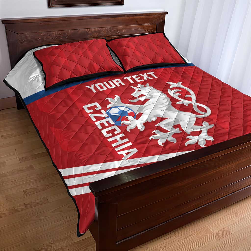 Custom Czech Republic Football Quilt Bed Set Go Czechia - Sporty Style - Wonder Print Shop