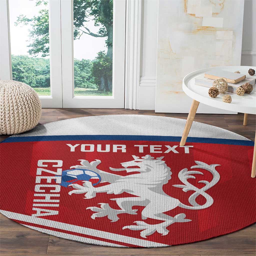 Custom Czech Republic Football Round Carpet Go Czechia - Sporty Style
