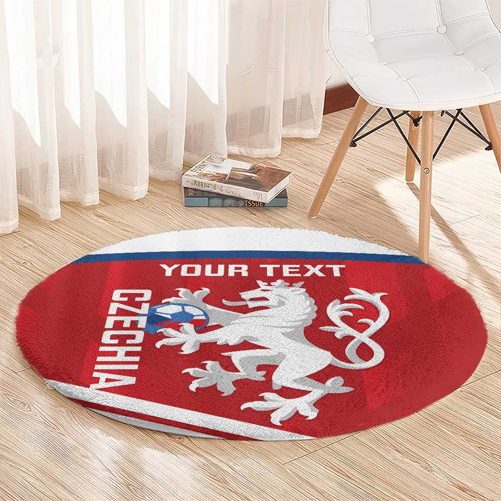Custom Czech Republic Football Round Carpet Go Czechia - Sporty Style