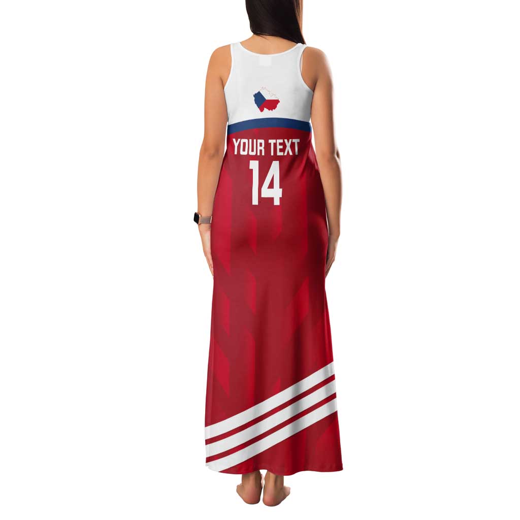 Custom Czech Republic Football Tank Maxi Dress Go Czechia - Sporty Style - Wonder Print Shop
