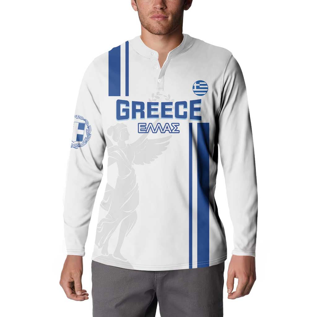 Custom Greece Football Button Sweatshirt Go Ethniki - Sporty Style - Wonder Print Shop