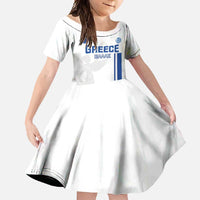 Custom Greece Football Family Matching Off Shoulder Maxi Dress and Hawaiian Shirt Go Ethniki - Sporty Style - Wonder Print Shop