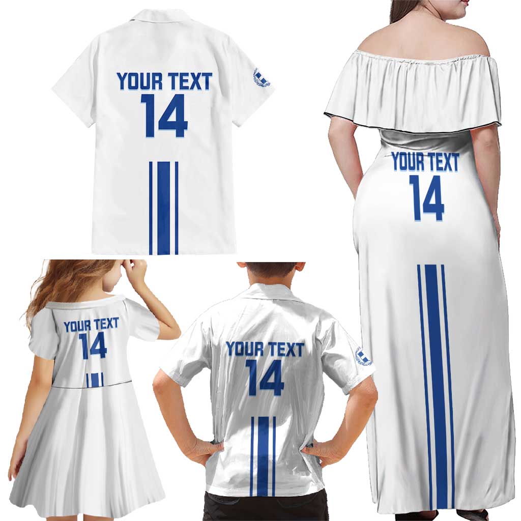 Custom Greece Football Family Matching Off Shoulder Maxi Dress and Hawaiian Shirt Go Ethniki - Sporty Style - Wonder Print Shop