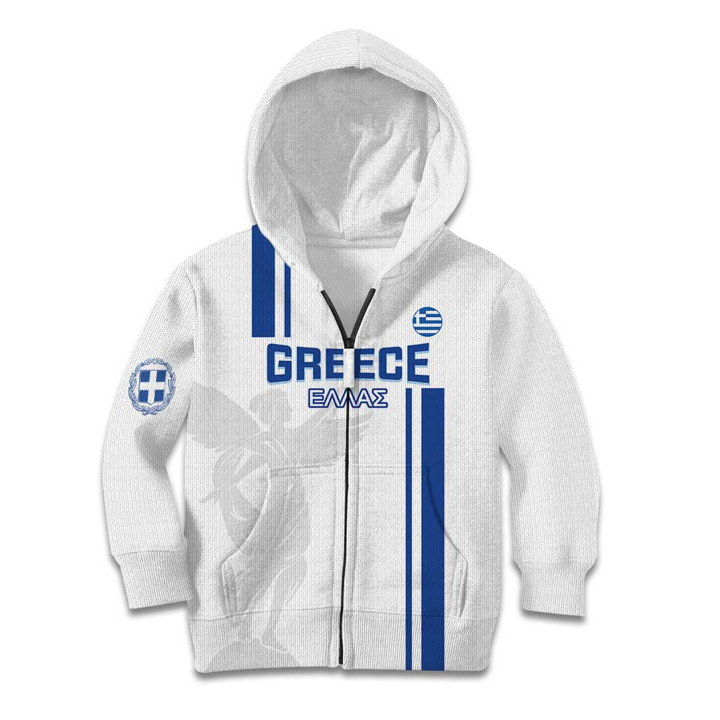 Custom Greece Football Kid Hoodie Go Ethniki - Sporty Style - Wonder Print Shop