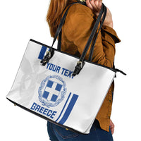 Custom Greece Football Leather Tote Bag Go Ethniki - Sporty Style - Wonder Print Shop