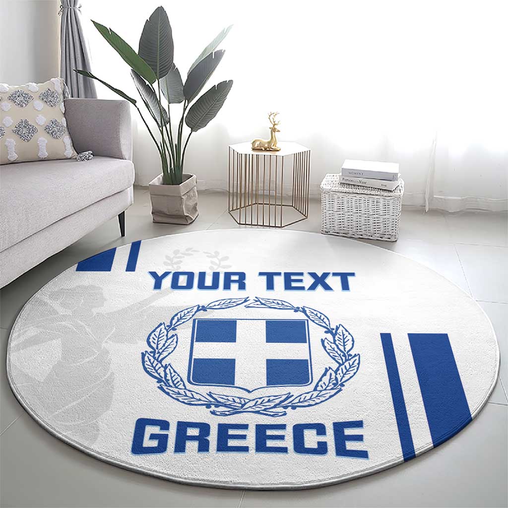Custom Greece Football Round Carpet Go Ethniki - Sporty Style