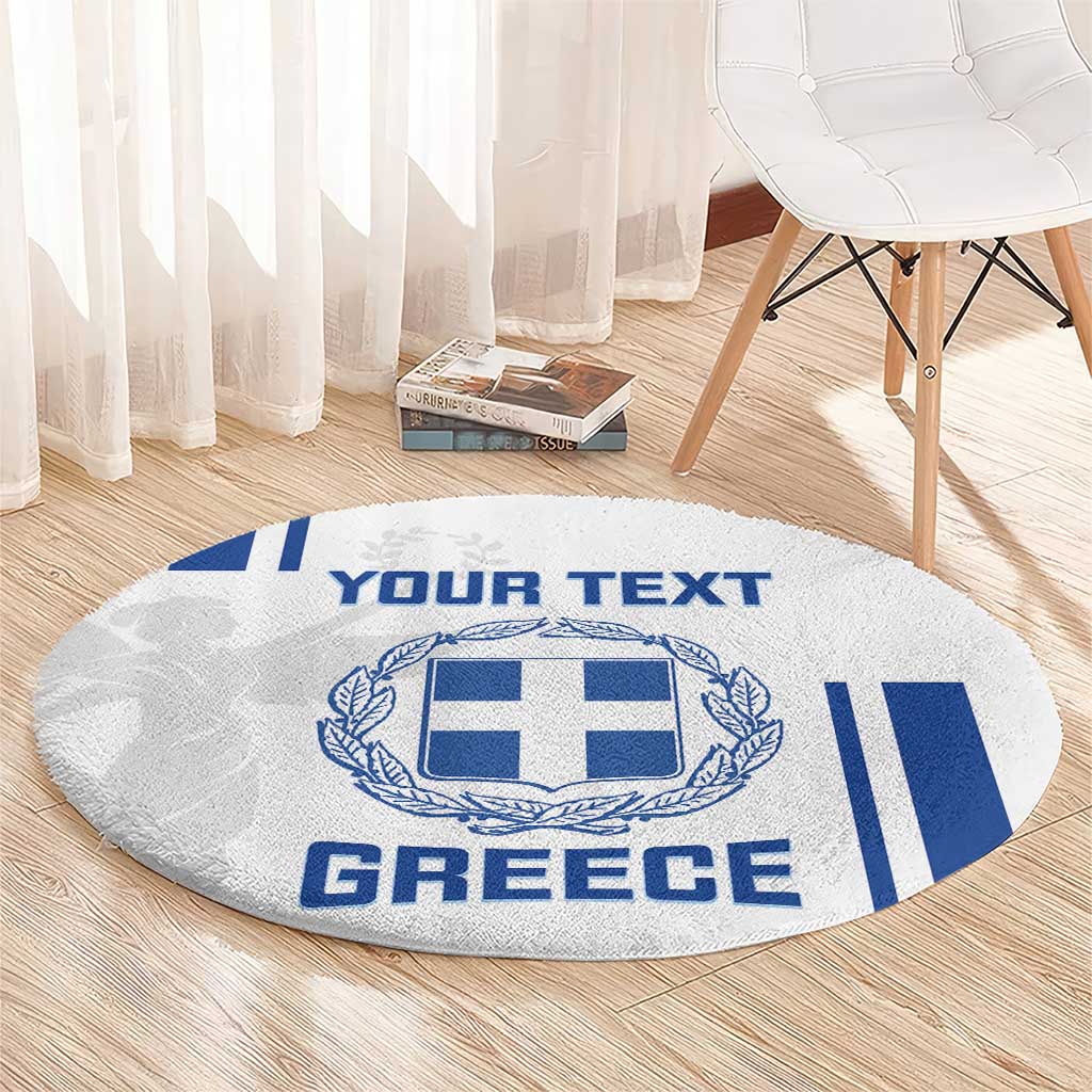 Custom Greece Football Round Carpet Go Ethniki - Sporty Style