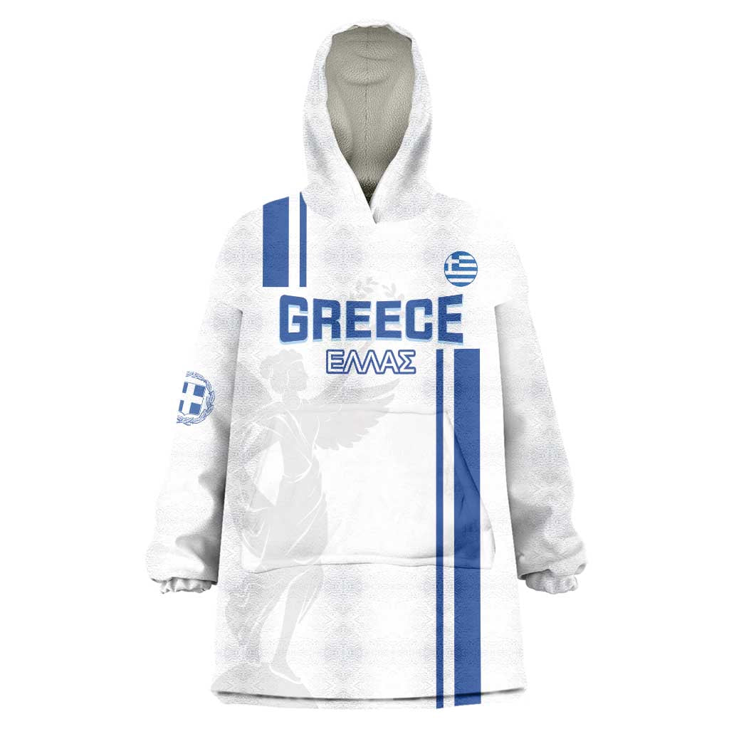 Custom Greece Football Wearable Blanket Hoodie Go Ethniki - Sporty Style - Wonder Print Shop
