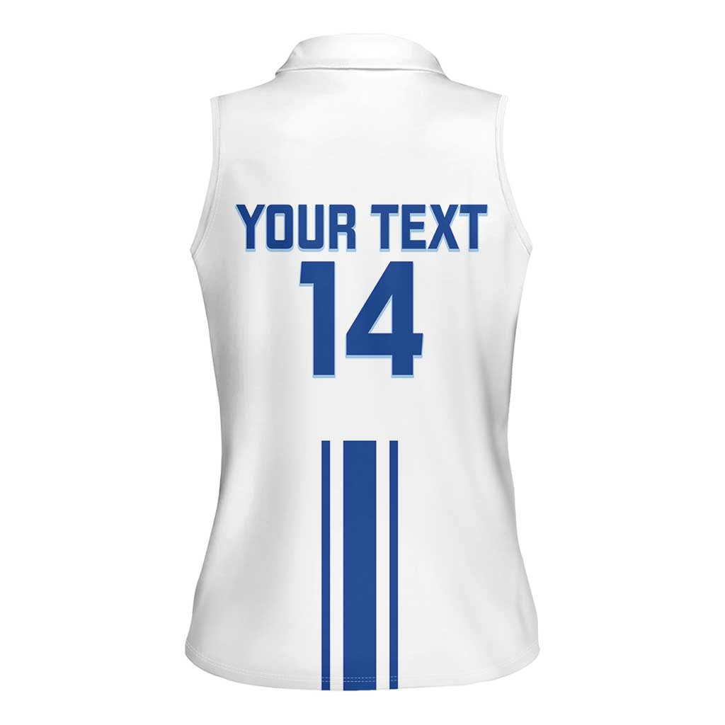 Custom Greece Football Women Sleeveless Polo Shirt Go Ethniki - Sporty Style - Wonder Print Shop