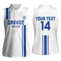 Custom Greece Football Women Sleeveless Polo Shirt Go Ethniki - Sporty Style - Wonder Print Shop