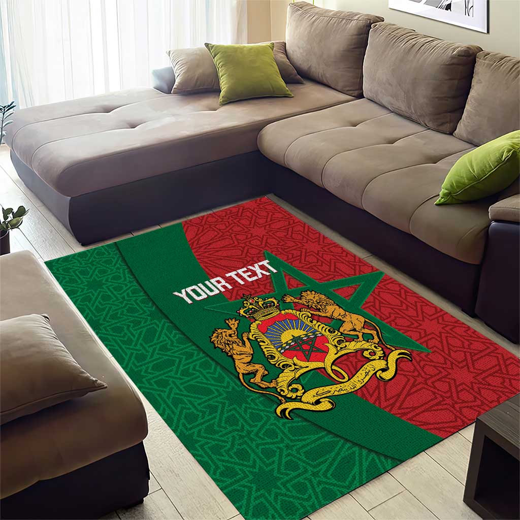 Personalised Morocco Area Rug Moroccan Green Star With Moorish Pattern - Wonder Print Shop