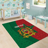 Personalised Morocco Area Rug Moroccan Green Star With Moorish Pattern - Wonder Print Shop