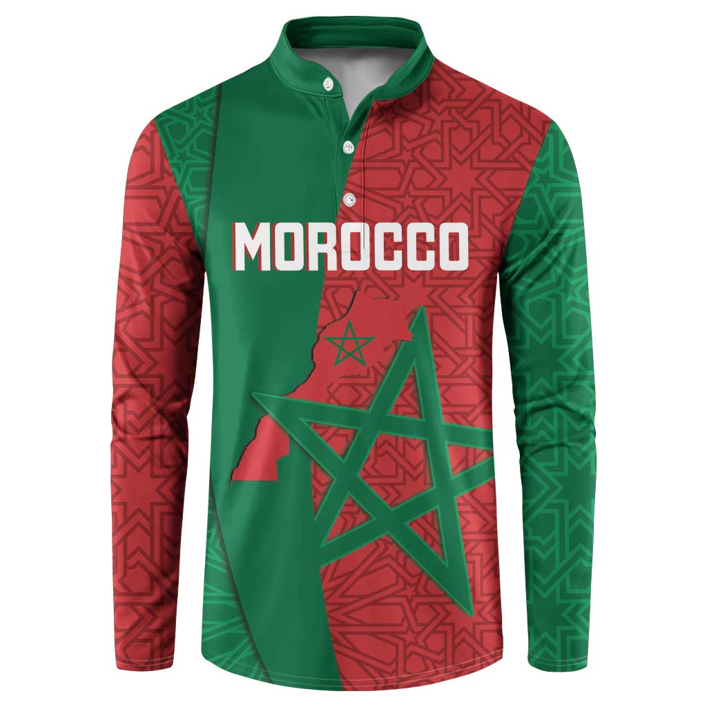 Personalised Morocco Button Sweatshirt Moroccan Green Star With Moorish Pattern - Wonder Print Shop