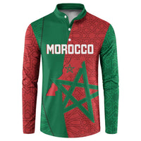 Personalised Morocco Button Sweatshirt Moroccan Green Star With Moorish Pattern - Wonder Print Shop