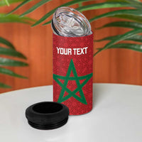Personalised Morocco 4 in 1 Can Cooler Tumbler Moroccan Green Star With Moorish Pattern - Wonder Print Shop