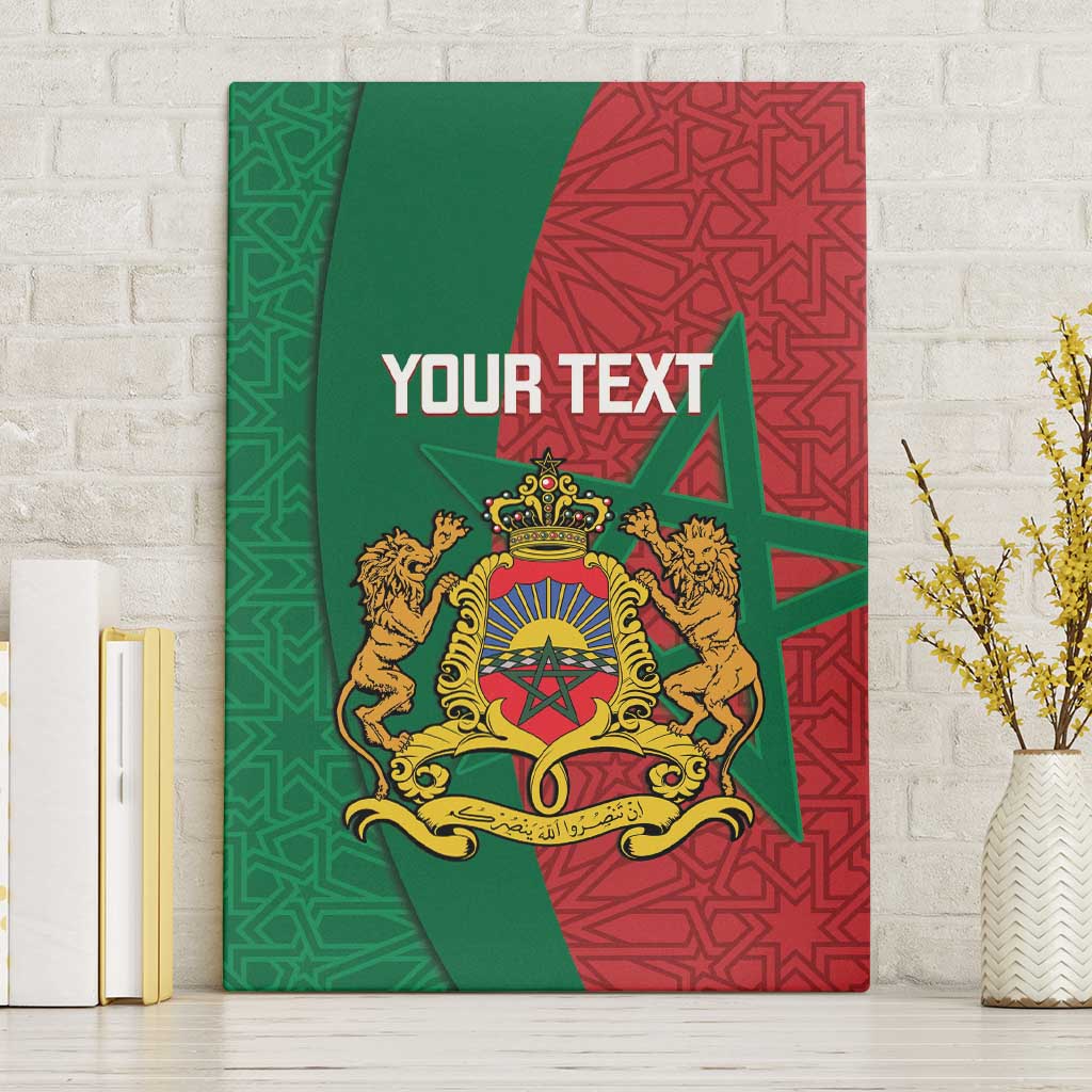 Personalised Morocco Canvas Wall Art Moroccan Green Star With Moorish Pattern - Wonder Print Shop