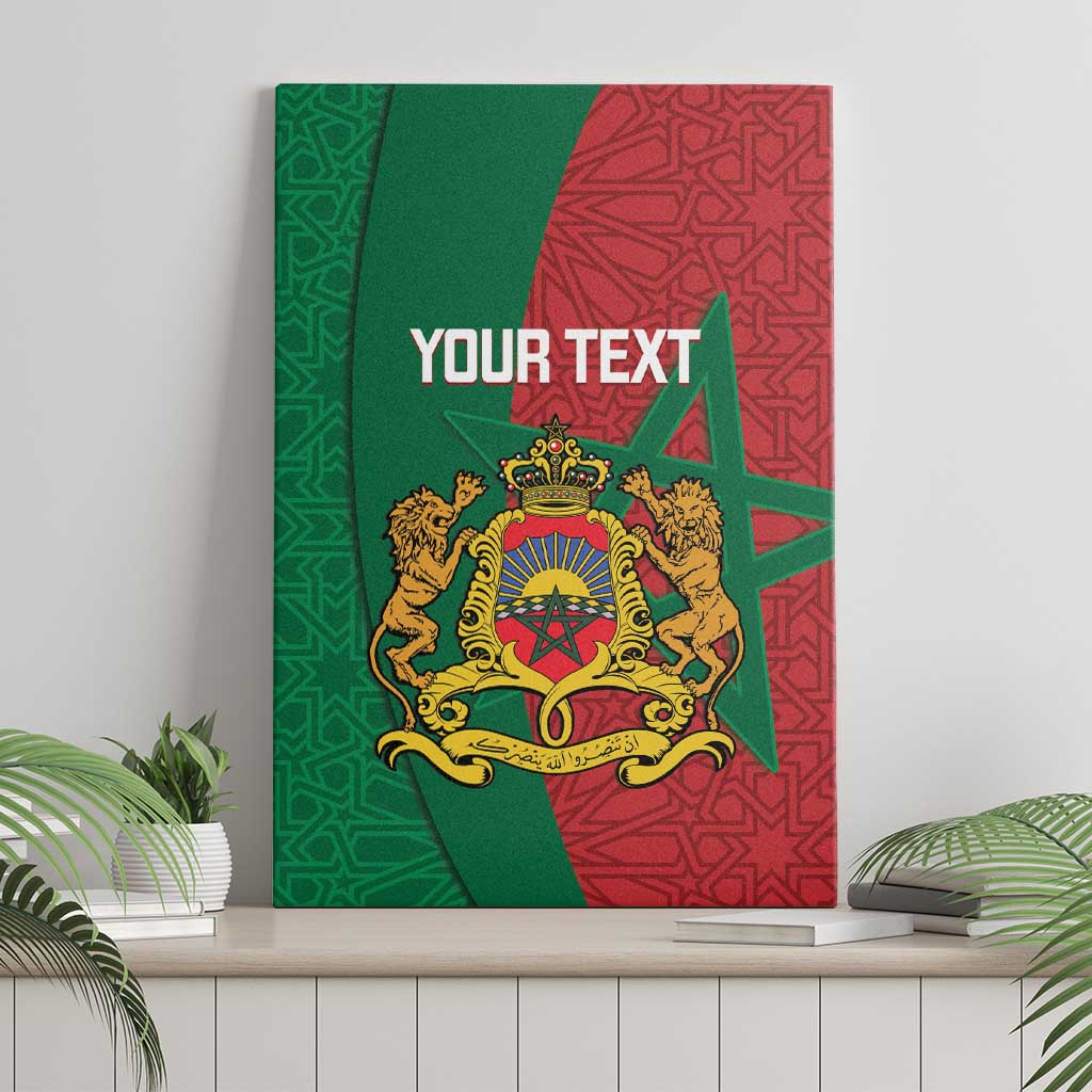 Personalised Morocco Canvas Wall Art Moroccan Green Star With Moorish Pattern - Wonder Print Shop