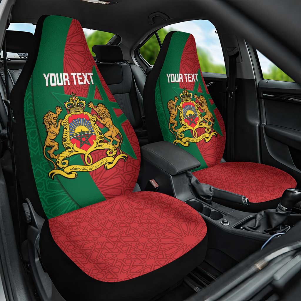 Personalised Morocco Car Seat Cover Moroccan Green Star With Moorish Pattern - Wonder Print Shop