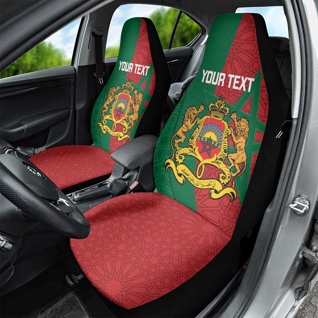 Personalised Morocco Car Seat Cover Moroccan Green Star With Moorish Pattern - Wonder Print Shop