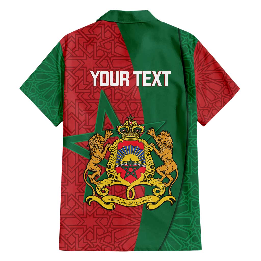 Personalised Morocco Hawaiian Shirt Moroccan Green Star With Moorish Pattern - Wonder Print Shop