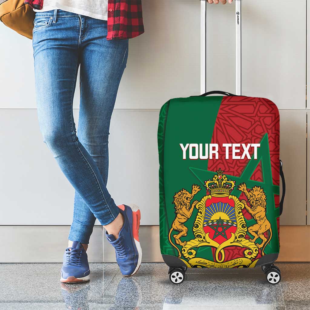 Personalised Morocco Luggage Cover Moroccan Green Star With Moorish Pattern - Wonder Print Shop