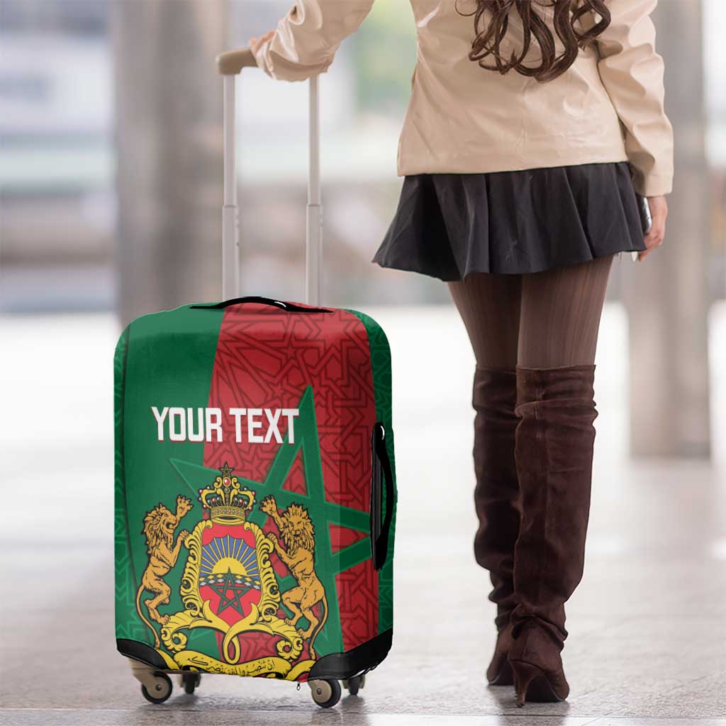 Personalised Morocco Luggage Cover Moroccan Green Star With Moorish Pattern - Wonder Print Shop
