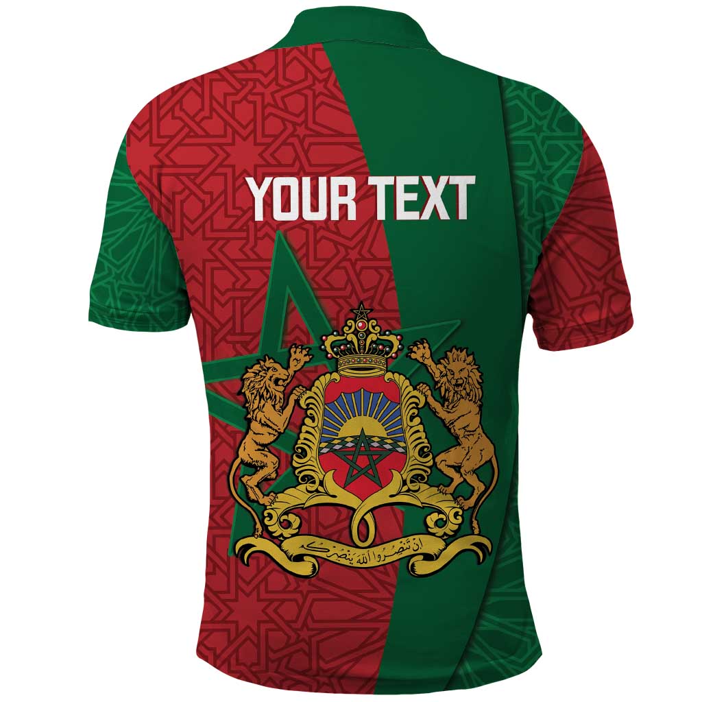 Personalised Morocco Polo Shirt Moroccan Green Star With Moorish Pattern - Wonder Print Shop