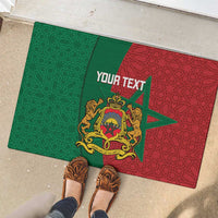 Personalised Morocco Rubber Doormat Moroccan Green Star With Moorish Pattern - Wonder Print Shop