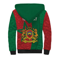 Personalised Morocco Sherpa Hoodie Moroccan Green Star With Moorish Pattern - Wonder Print Shop