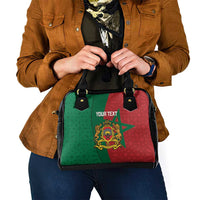 Personalised Morocco Shoulder Handbag Moroccan Green Star With Moorish Pattern