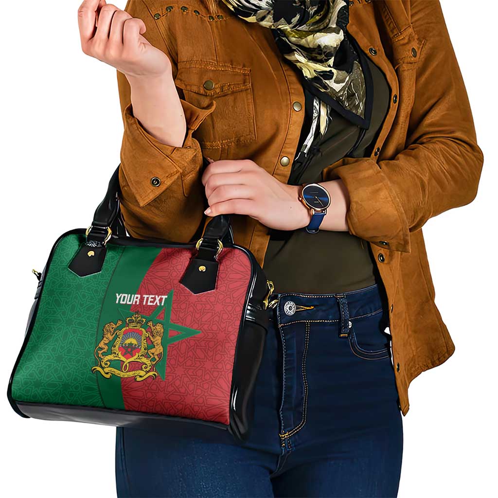 Personalised Morocco Shoulder Handbag Moroccan Green Star With Moorish Pattern