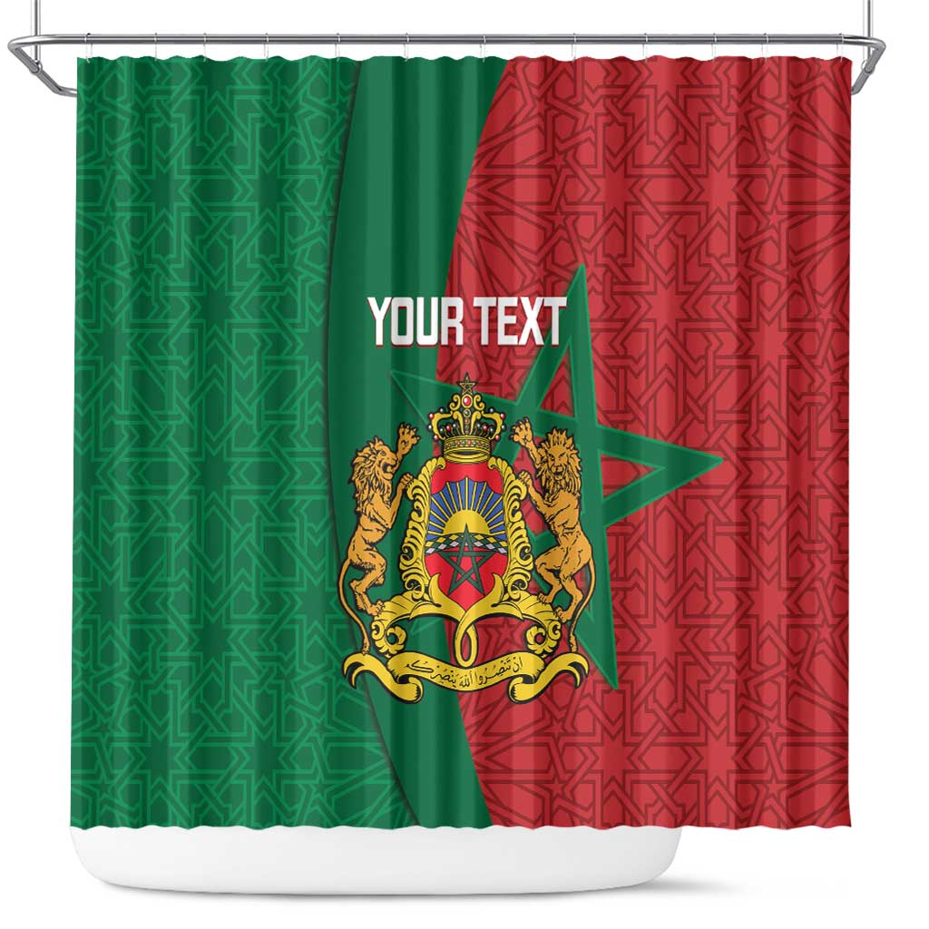 Personalised Morocco Shower Curtain Moroccan Green Star With Moorish Pattern