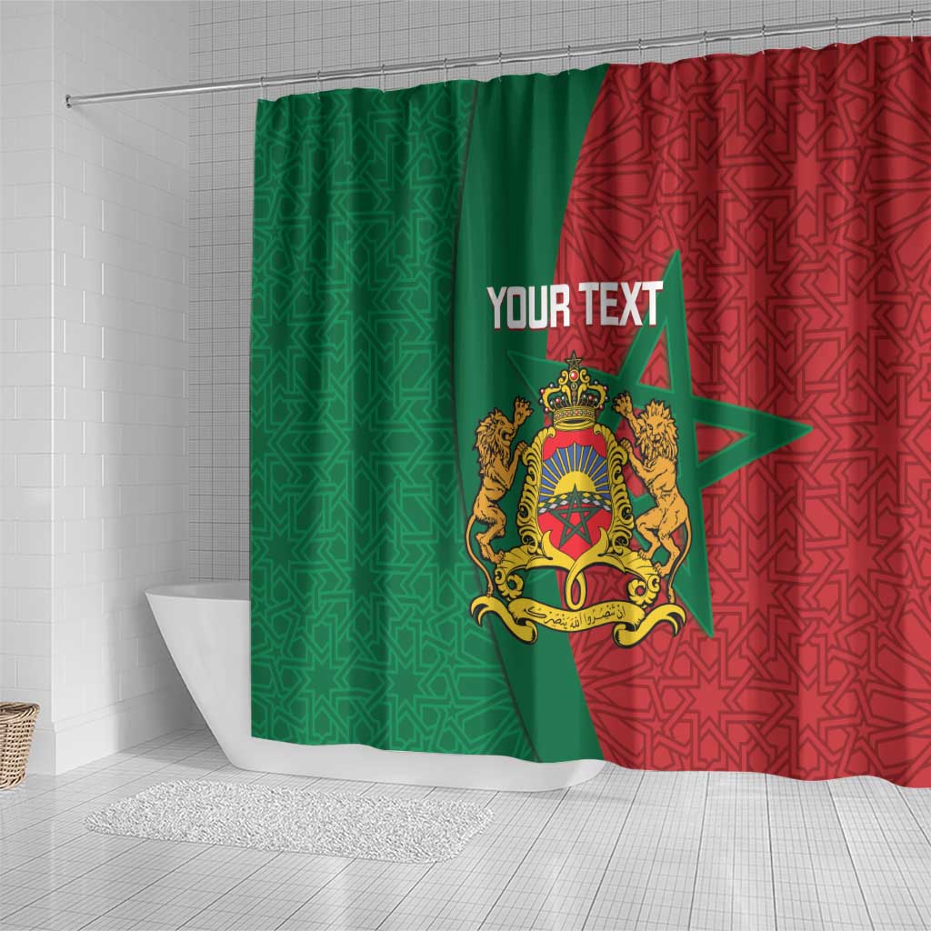 Personalised Morocco Shower Curtain Moroccan Green Star With Moorish Pattern