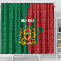 Personalised Morocco Shower Curtain Moroccan Green Star With Moorish Pattern