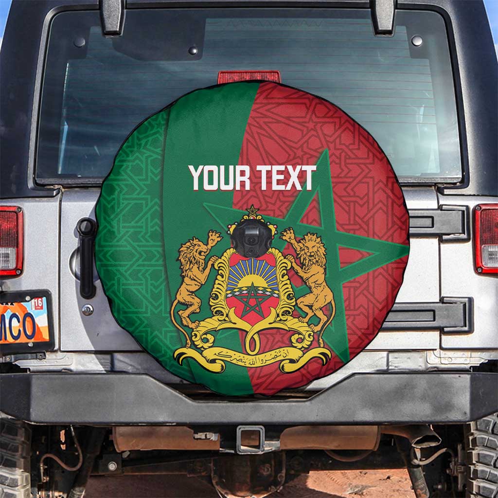 Personalised Morocco Spare Tire Cover Moroccan Green Star With Moorish Pattern - Wonder Print Shop