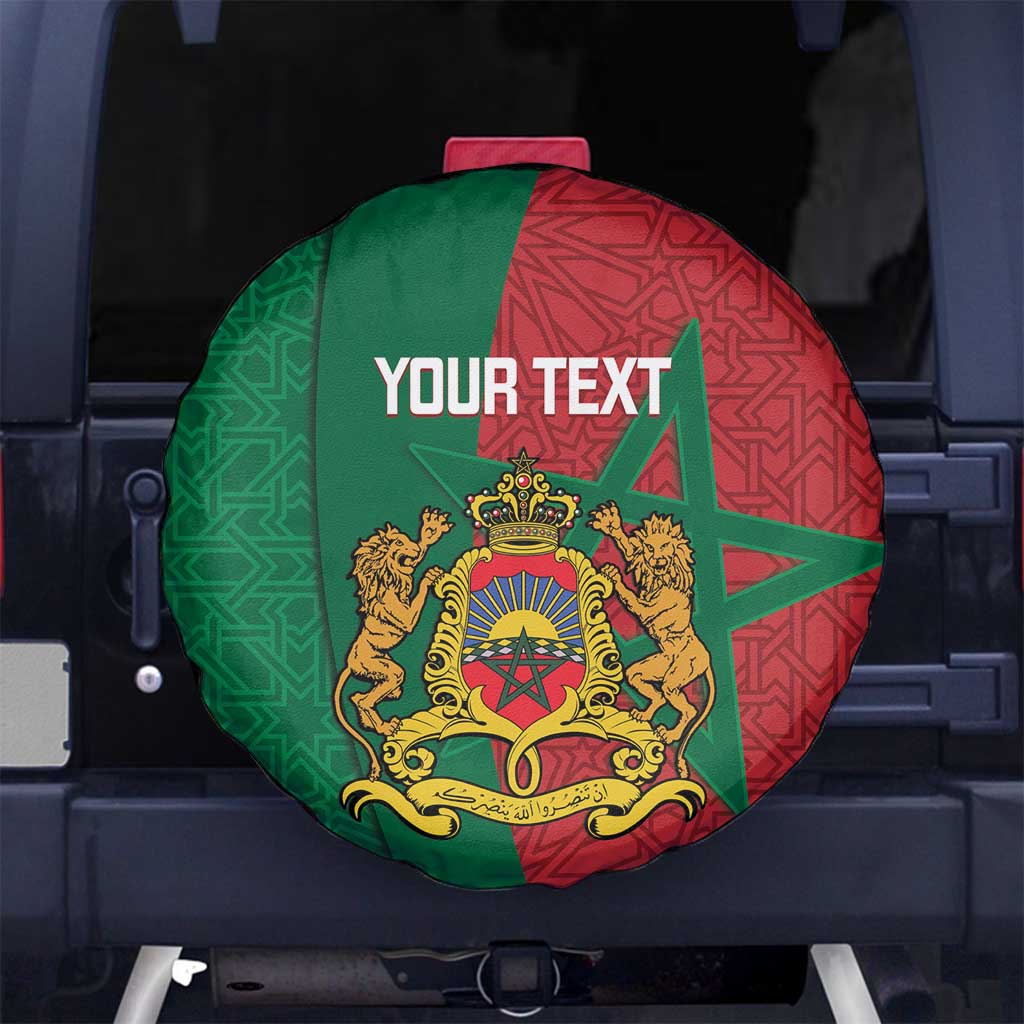 Personalised Morocco Spare Tire Cover Moroccan Green Star With Moorish Pattern - Wonder Print Shop