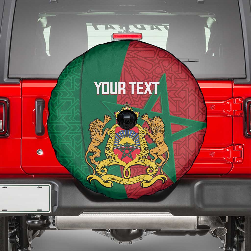 Personalised Morocco Spare Tire Cover Moroccan Green Star With Moorish Pattern - Wonder Print Shop