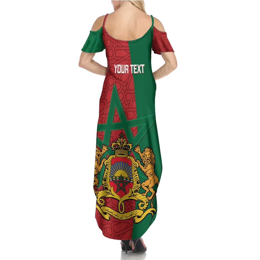 Personalised Morocco Summer Maxi Dress Moroccan Green Star With Moorish Pattern - Wonder Print Shop