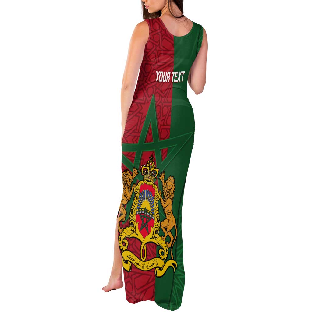 Personalised Morocco Tank Maxi Dress Moroccan Green Star With Moorish Pattern - Wonder Print Shop