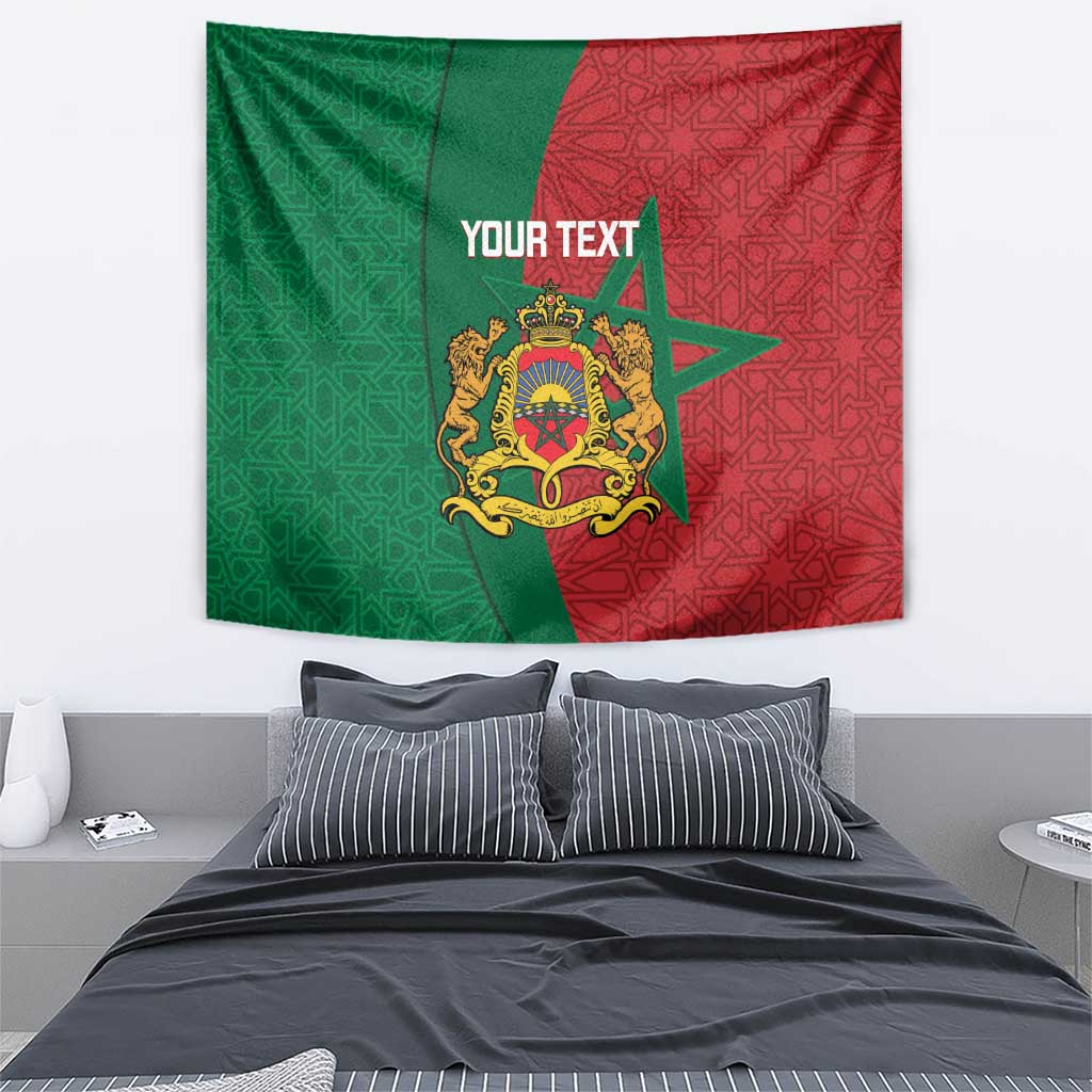 Personalised Morocco Tapestry Moroccan Green Star With Moorish Pattern - Wonder Print Shop