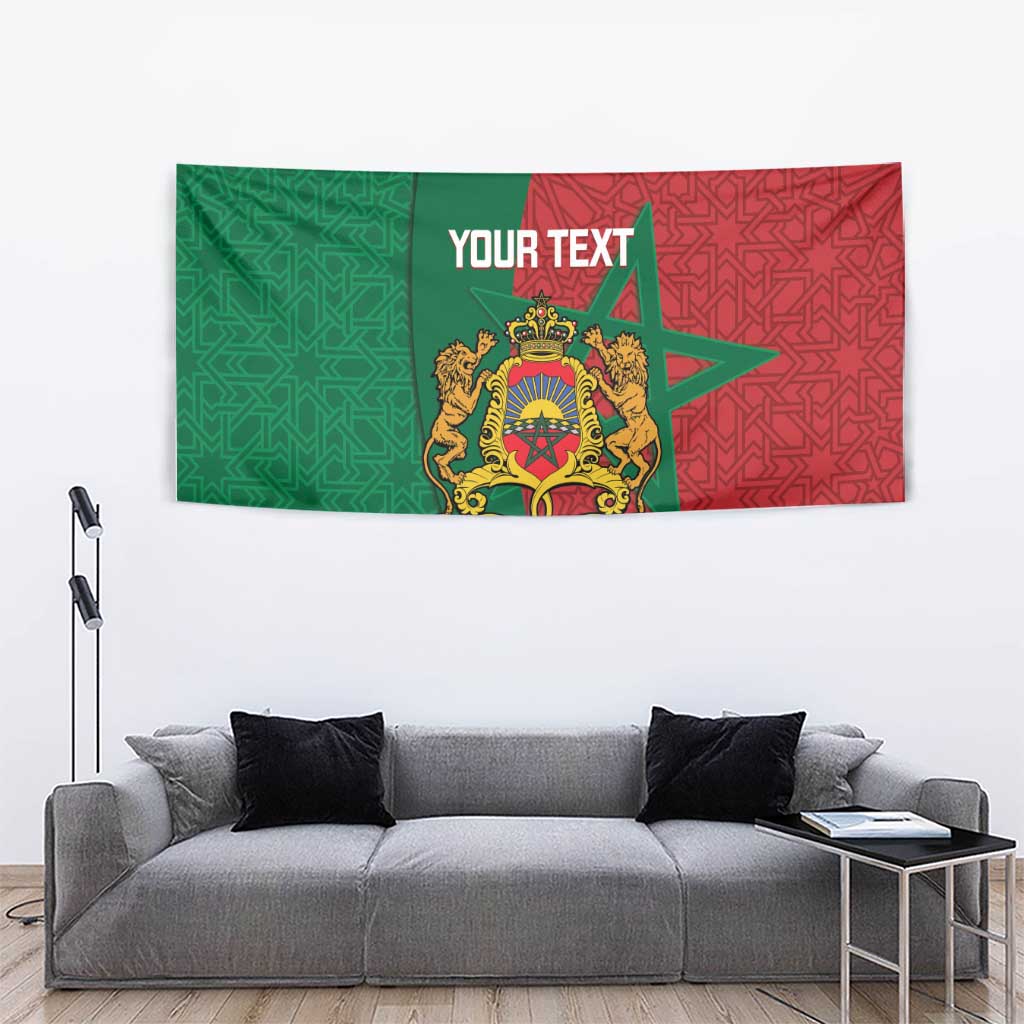 Personalised Morocco Tapestry Moroccan Green Star With Moorish Pattern - Wonder Print Shop
