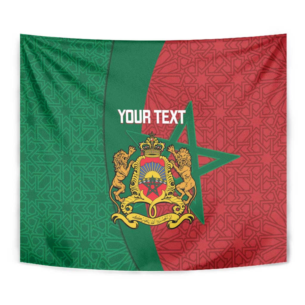 Personalised Morocco Tapestry Moroccan Green Star With Moorish Pattern - Wonder Print Shop