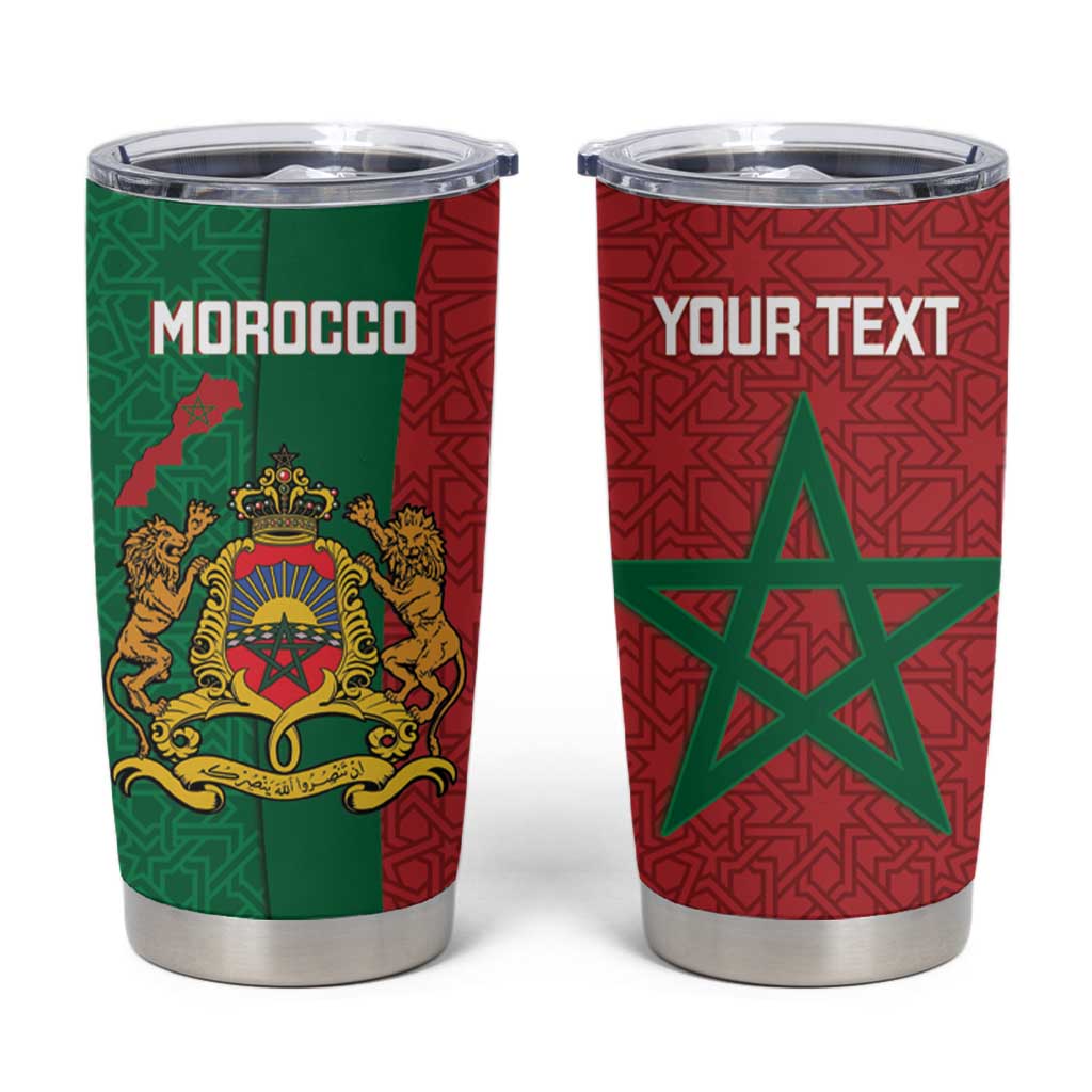 Personalised Morocco Tumbler Cup Moroccan Green Star With Moorish Pattern - Wonder Print Shop