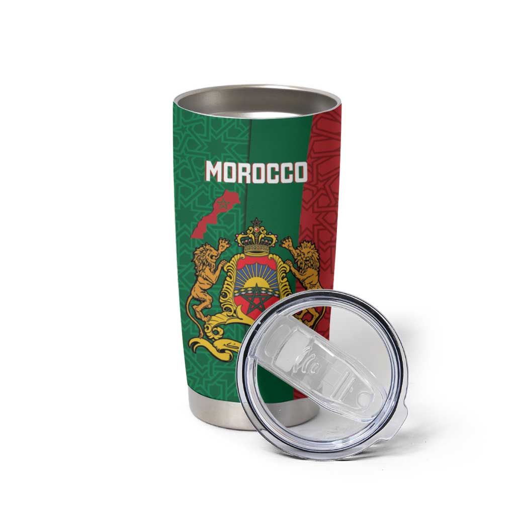 Personalised Morocco Tumbler Cup Moroccan Green Star With Moorish Pattern - Wonder Print Shop