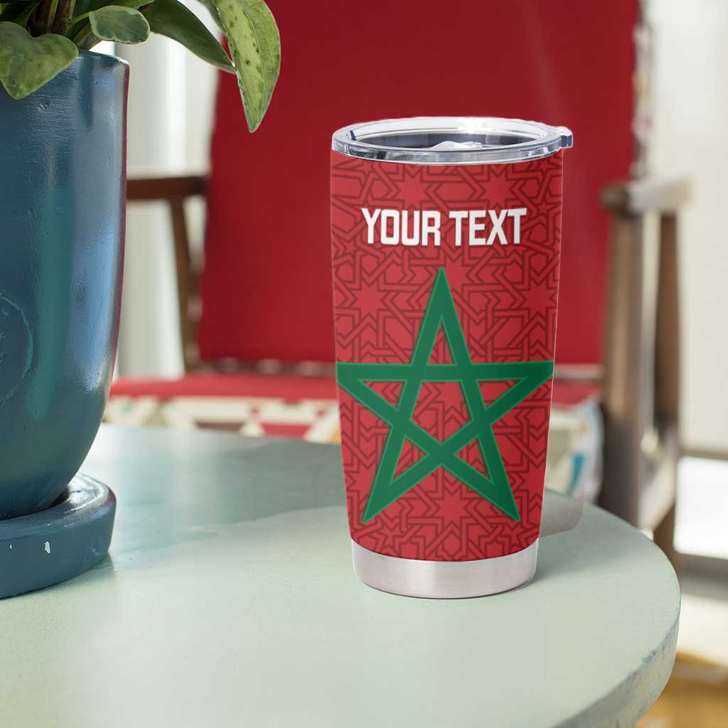 Personalised Morocco Tumbler Cup Moroccan Green Star With Moorish Pattern - Wonder Print Shop