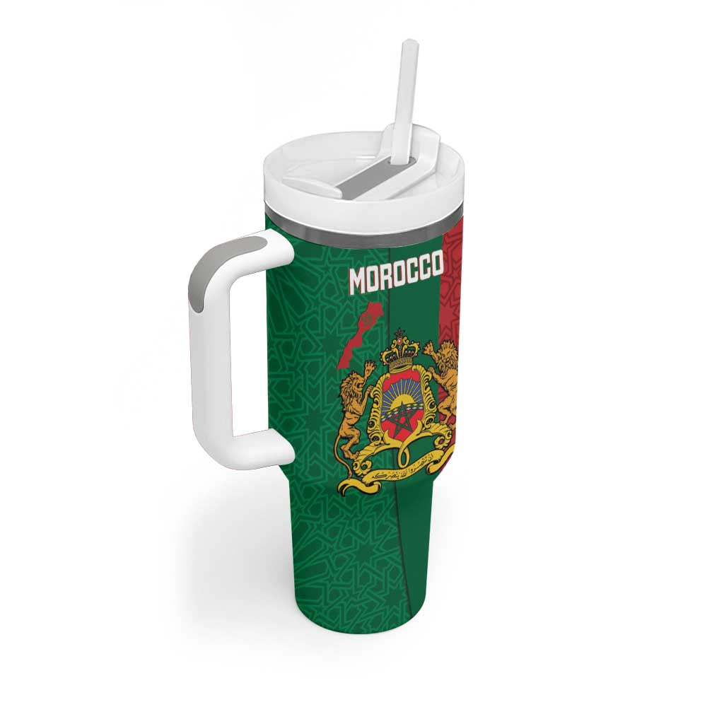 Personalised Morocco Tumbler With Handle Moroccan Green Star With Moorish Pattern - Wonder Print Shop
